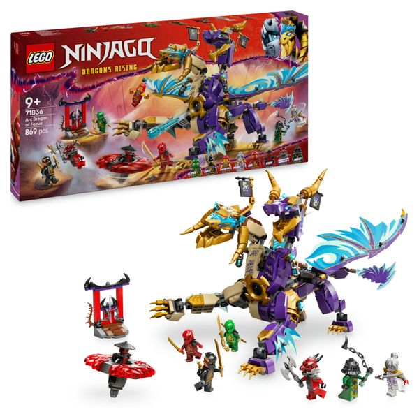 Lego ninjago 71836 l’arco dragone della concentrazione, giocattolo con drago, 8 figure e spinner spinjitzu, giochi bambini 9+ - LEGO NINJAGO, Lego