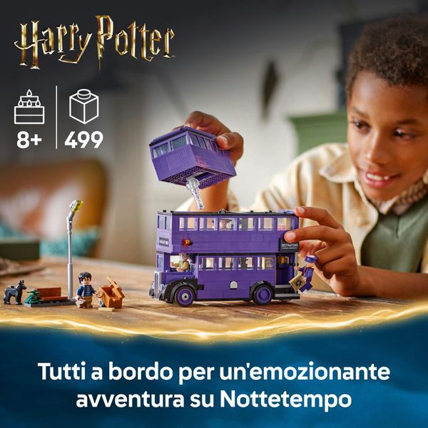 Lego harry potter 76446 avventura su nottetempo con 5 minifigure, autobus giocattolo a 3 piani apribile, gioco per bambini 8+ - LEGO HARRY POTTER, LEGO