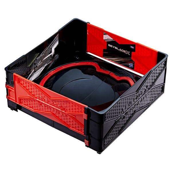 Beyblade x con l'arena clash and carry, ghiera x-celerator e trottole personalizzabili - BEYBLADE