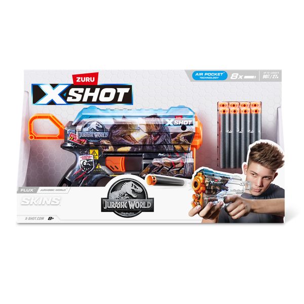 Xshot skins flux blaster - jurassic world skins (8 darts) da zuru - X-SHOT