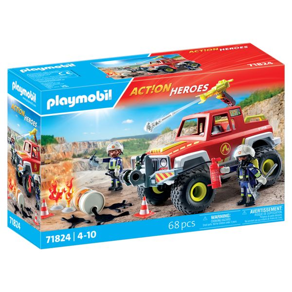 Playmobil action heroes 71824 - pick-up dei pompieri per bambini dai 4 anni - Playmobil