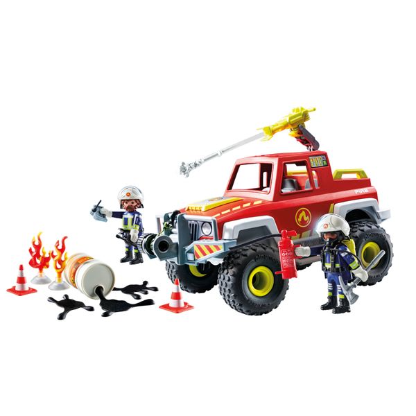 Playmobil action heroes 71824 - pick-up dei pompieri per bambini dai 4 anni - Playmobil