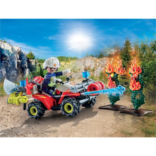 Playmobil action heroes 71825 - quad dei pompieri per bambini dai 4 anni - Playmobil