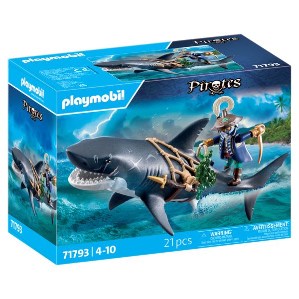 Playmobil pirates 71793 pirata e squalo gigante - 4+ anni - Playmobil