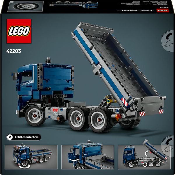 Lego technic 42203 autocarro con cassone ribaltabile - camion giocattolo con sterzo e funzioni - modellino per bambini 9+ - LEGO TECHNIC, LEGO