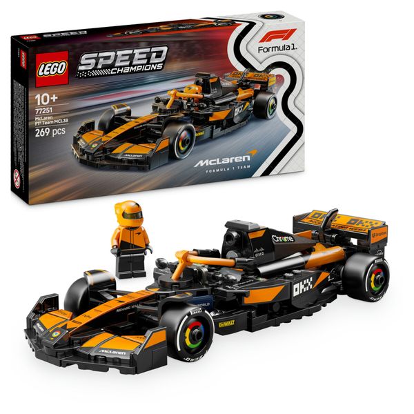 Lego speed champions 77251 auto da corsa mclaren f1 team mcl38 macchina giocattolo da collezione con minifigure per bambine10+ - LEGO SPEED CHAMPIONS, Lego