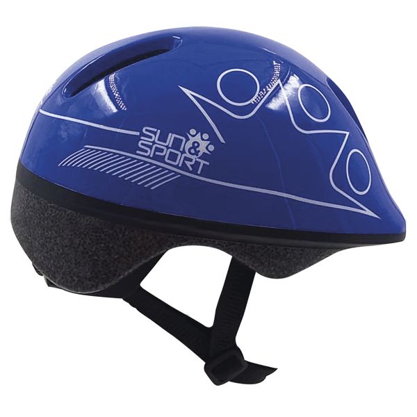 Casco blu da pattinaggio e bicicletta per bambini - regolabile, traspirante, sicuro - taglia 50-52 cm - SUN&SPORT