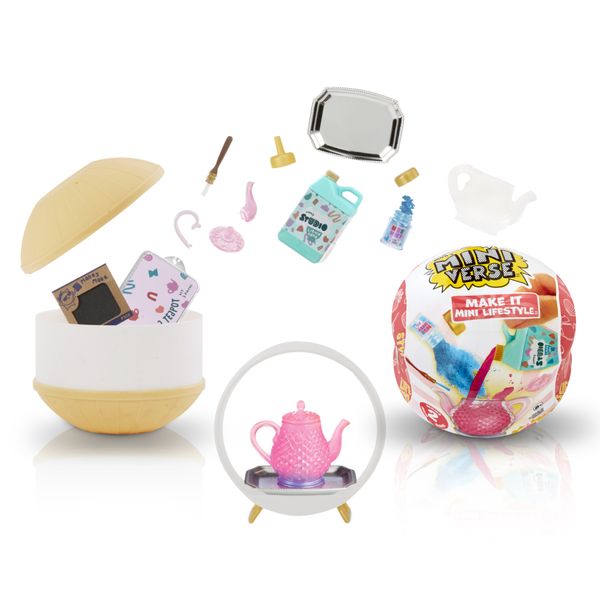 Mga’s miniverse make it mini lifestyle s2 - mini oggetti da collezione sorpresa, fai da te in resina: teiere, tazze, candele, vasi, 8+ - MINIVERSE MGA