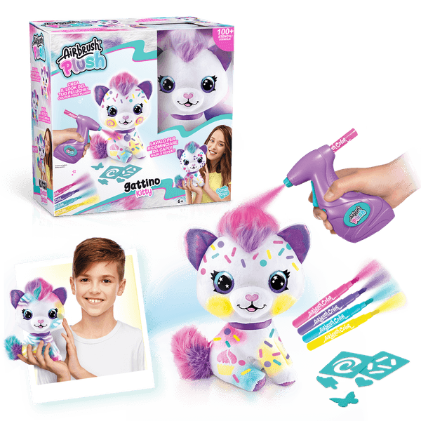 Airbrush plush - peluche gattino - libera la fantasia - ROCCO GIOCATTOLI