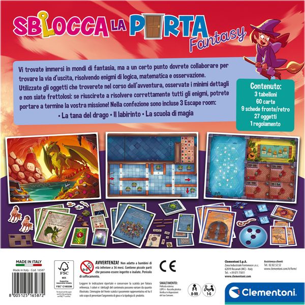 Clementoni sblocca la porta fantasy 16587 – gioco educativo sblocca la porta - CLEMENTONI