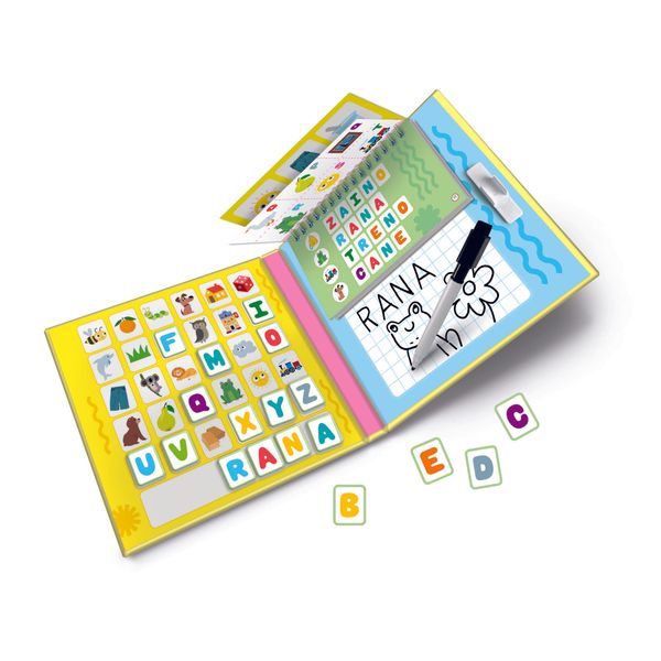 Clementoni sapientino libro magnetico lettere e parole 16487 – gioco educativo lettere per bambini - assortito - SAPIENTINO