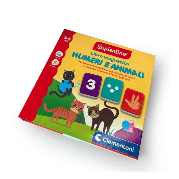 Clementoni sapientino libro magnetico numeri e animali 16493 – gioco educativo numeri e animali - assortito - SAPIENTINO