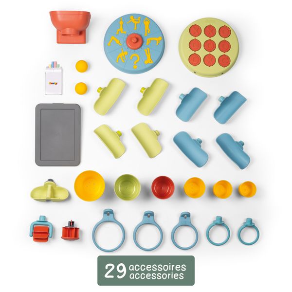 Smoby life activity wall - parete attività bifacciale con 6+ giochi e 29 accessori – divertimento educativo - SMOBY