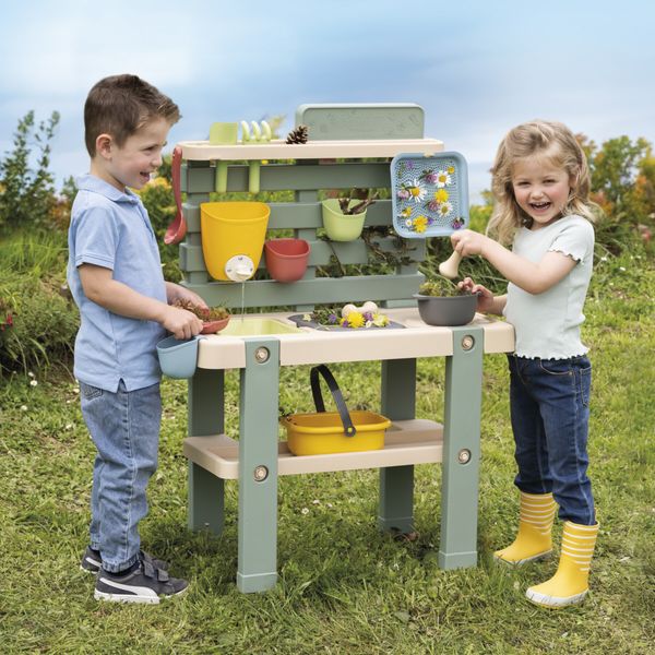 Centro giardinaggio smoby life per bambini – cucina da esterno con accessori, resistente e realistica - SMOBY
