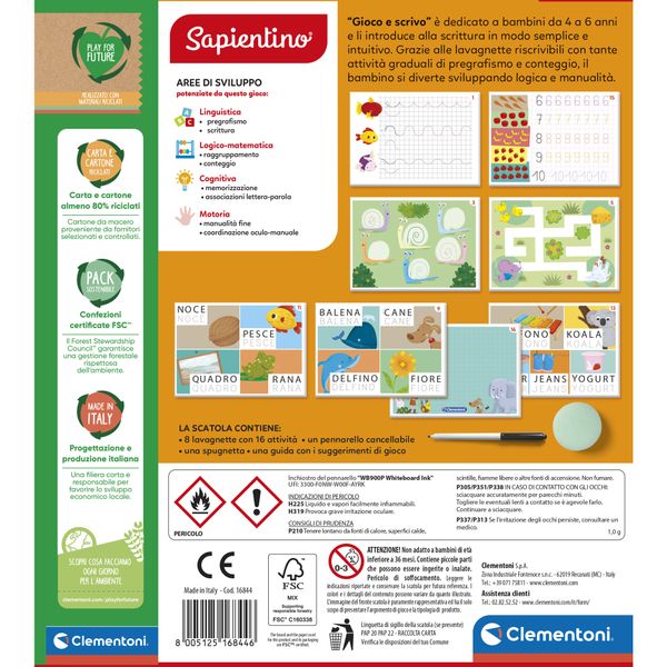 Clementoni imparo a scrivere 16844 – gioco educativo scrittura per bambini - SAPIENTINO