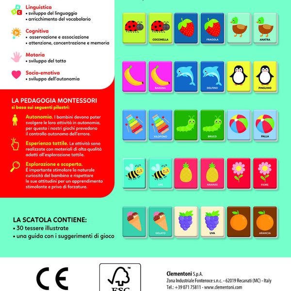 Clementoni - montessori flashcards baby - primo memo - 16830 - SAPIENTINO