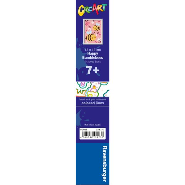 Ravensburger creart - apette felici - kit per dipingere con numeri, 7+ anni - RAVENSBURGER