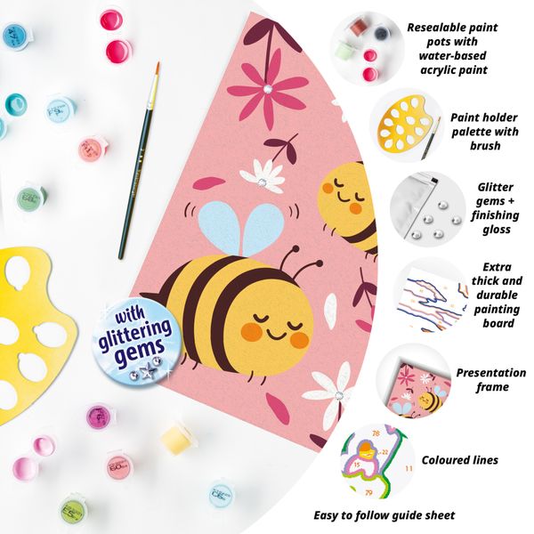 Ravensburger creart - apette felici - kit per dipingere con numeri, 7+ anni - RAVENSBURGER
