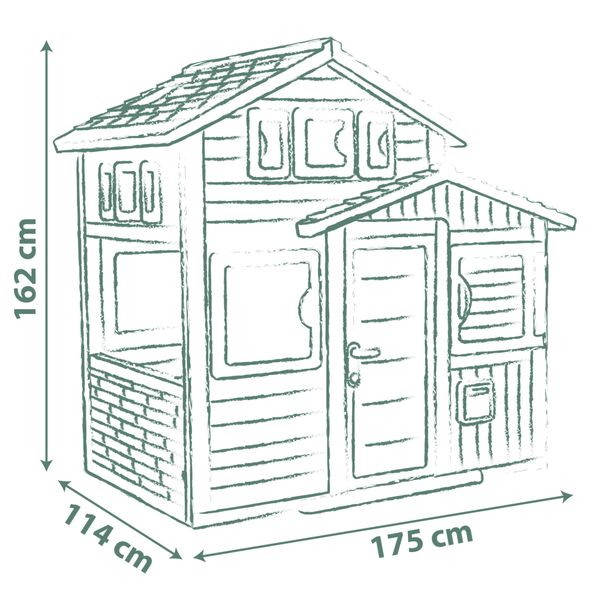 Smoby life casetta evo playhouse – casetta da giardino spaziosa e interattiva -3+ - SMOBY
