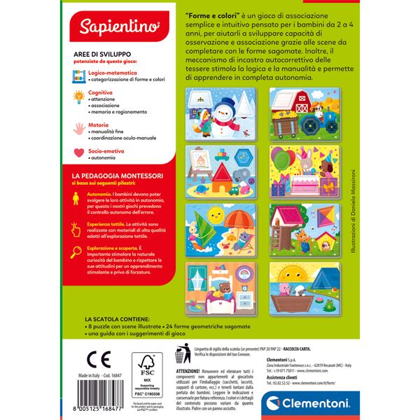 Clementoni montessori forme e colori 16847 – gioco educativo per bambini - SAPIENTINO