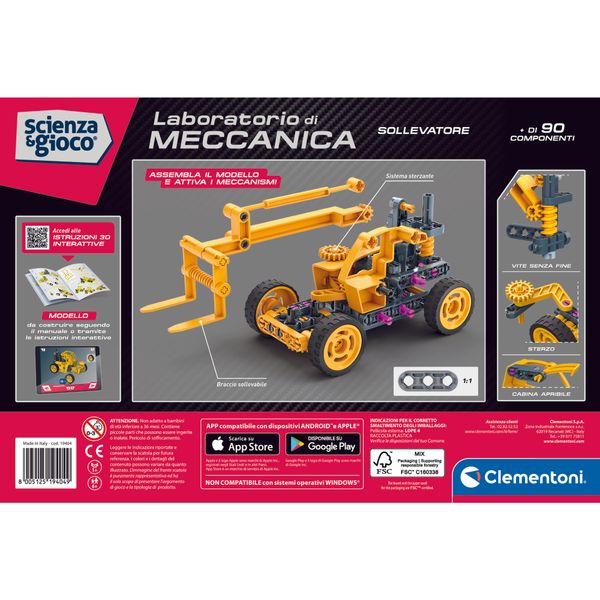 Clementoni scienza & gioco telehandler truck 19405 – giocattolo camion telehandler - CLEMENTONI