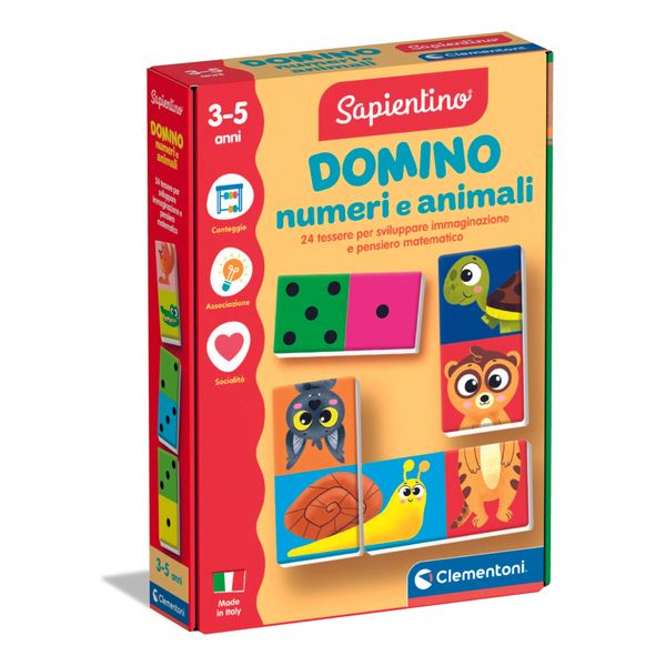 Clementoni domino numeri e animali 16841 – gioco educativo con numeri e animali - SAPIENTINO