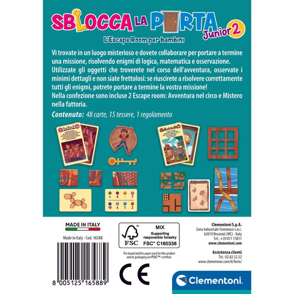 Clementoni sblocca la porta junior 2 16588 – gioco educativo per bambini - CLEMENTONI