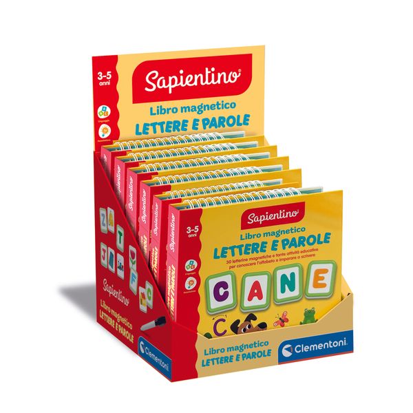 Clementoni sapientino libro magnetico lettere e parole 16487 – gioco educativo lettere per bambini - assortito - SAPIENTINO