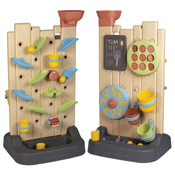 Smoby life activity wall - parete attività bifacciale con 6+ giochi e 29 accessori – divertimento educativo - SMOBY