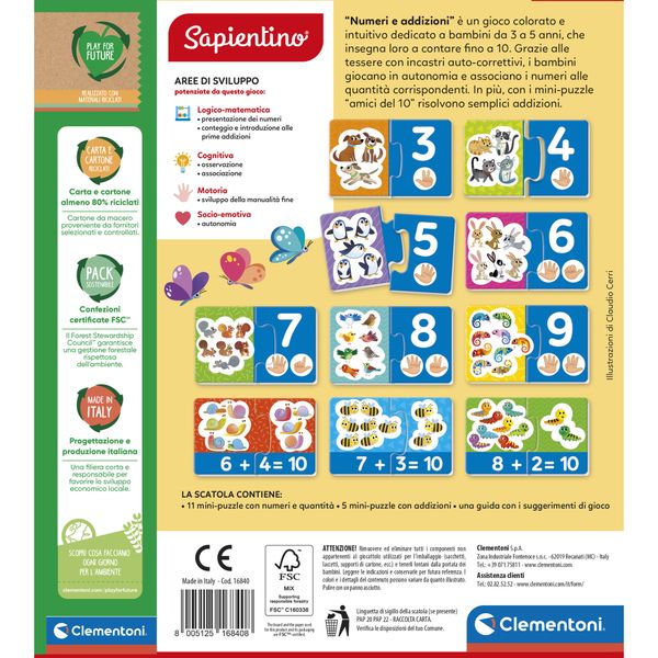 Clementoni numeri e quantità 16840 – gioco educativo numeri e quantità - SAPIENTINO