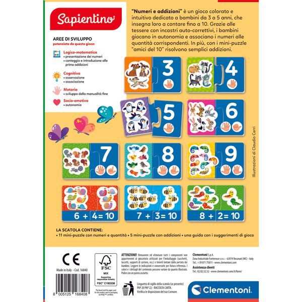Clementoni numeri e quantità 16840 – gioco educativo numeri e quantità - SAPIENTINO
