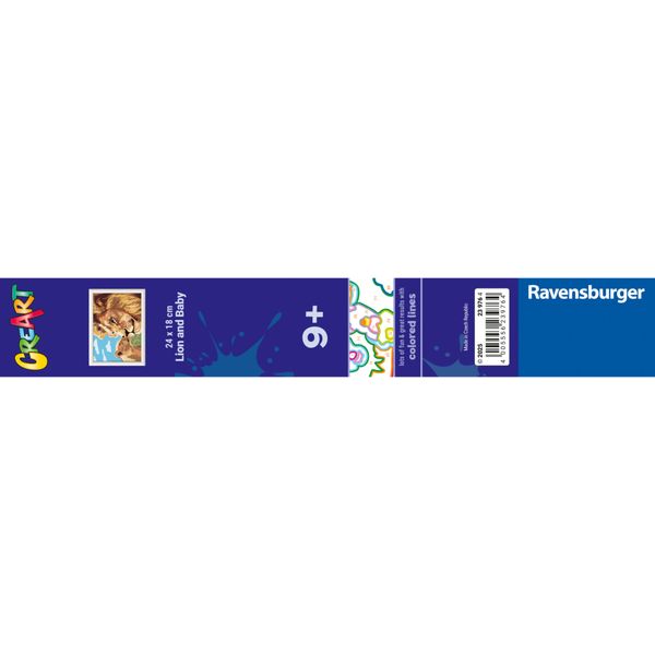 Ravensburger creart - leone e cucciolo - attività di pittura con numeri, 9+ anni - RAVENSBURGER