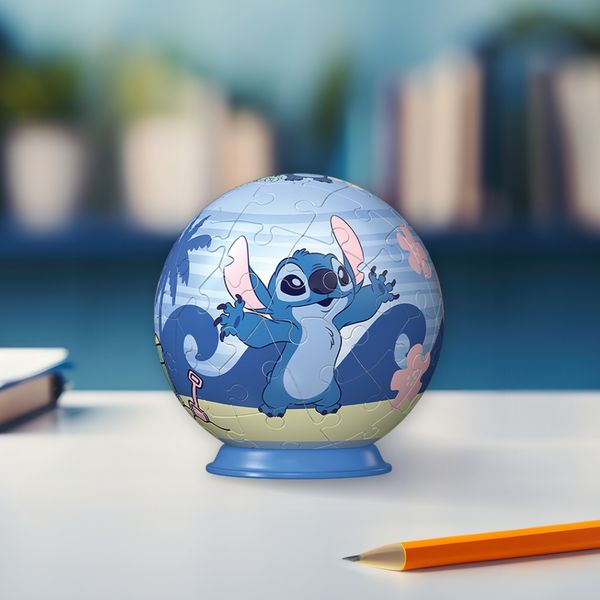 Ravensburger 3d puzzle disney stitch - 54 pezzi - puzzle sferico per bambini 6+ - Disney Stitch