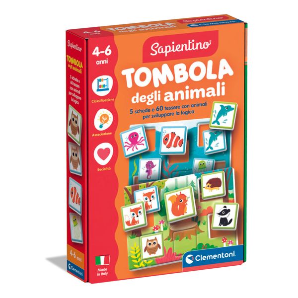Clementoni tombola degli animali 16842 – gioco tradizionale tombola per bambini - SAPIENTINO