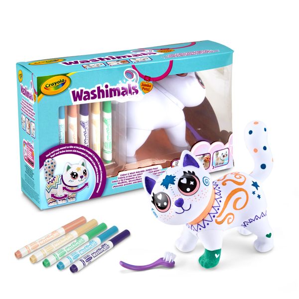 Crayola washimals jumbo pets - big jenny, gattina da colorare e ricolorare - CRAYOLA