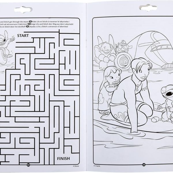 Crayola - album attività & coloring lilo&stitch, 32 pagine da colorare e 7 mini pennarelli lavabili, 04-0865 - CRAYOLA, Disney Stitch