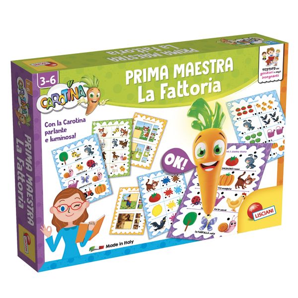 Carotina prima maestra maxi schede fattoria – impara con la penna parlante - LISCIANI