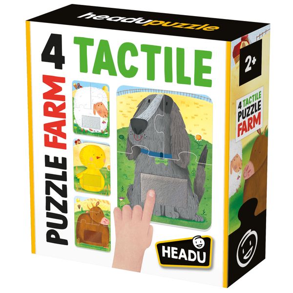 4 tactile puzzle farm - tocca e ricomponi! 4 puzzle progressivi con texture tattili. memoria, forme e colori - HEADU