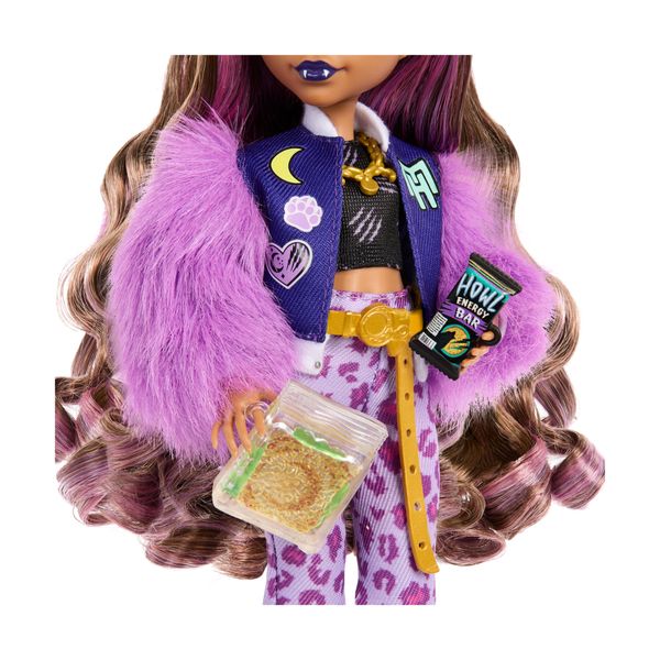 Monster high - clawdeen wolf, bambola dal look mostruoso con cucciolo crescent e accessori inclusi - Monster High