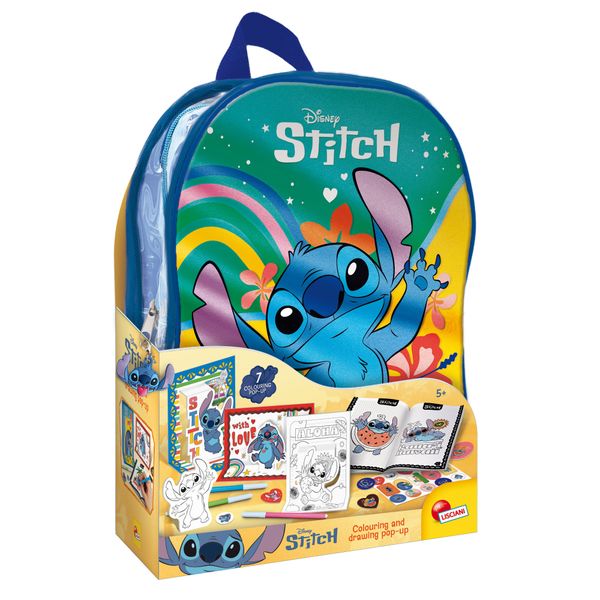 Stitch colouring and drawing – set artistico in zainetto pop-up - LISCIANI, Disney Stitch