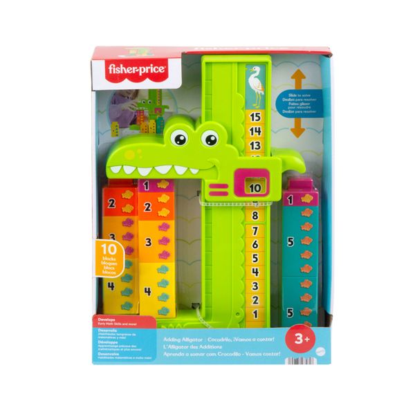 Fisher-price - coccodrillo conta e somma, set educativo con 10 blocchi impilabili - FISHER-PRICE