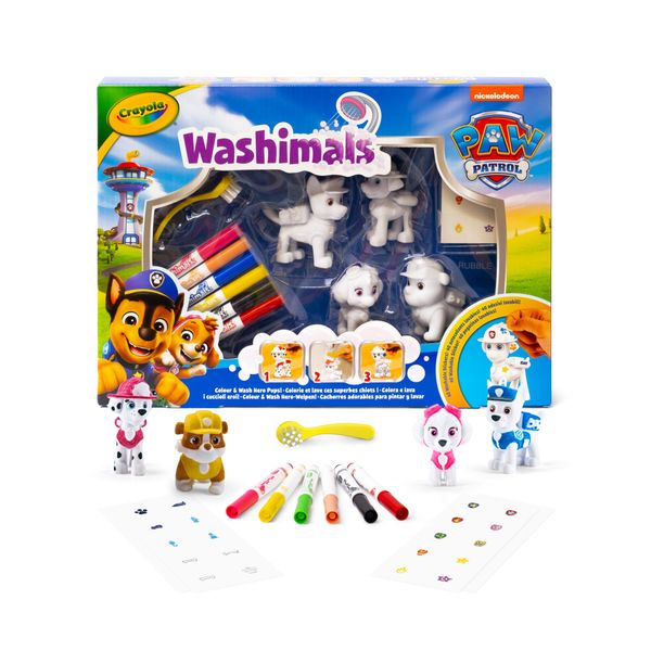 Washimals pets - paw patrol set attività 4 cuccioli con adesivi - CRAYOLA