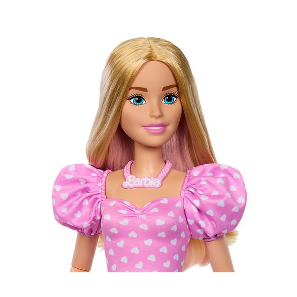 Barbie - grande amica, bambola bionda alta 71 cm con top rosa, gonna in denim e stivali da cowboy, accessori inclusi - Barbie