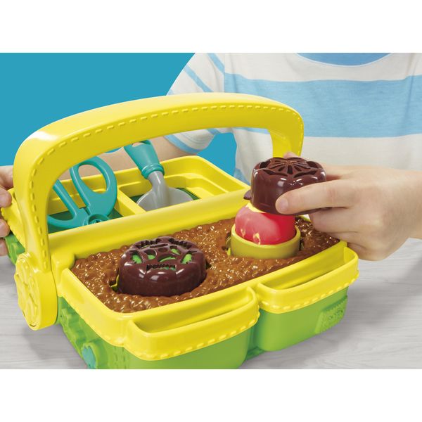 Play-doh, cestino fiorito per creare piante e fiori colorati.giocattolo con natura finta. include 5 vasetti di pasta modellabile play-doh - PLAY-DOH