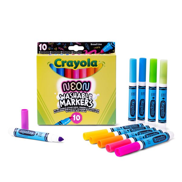 Crayola 10 pennarelli lavabili con maxi punta neon - CRAYOLA