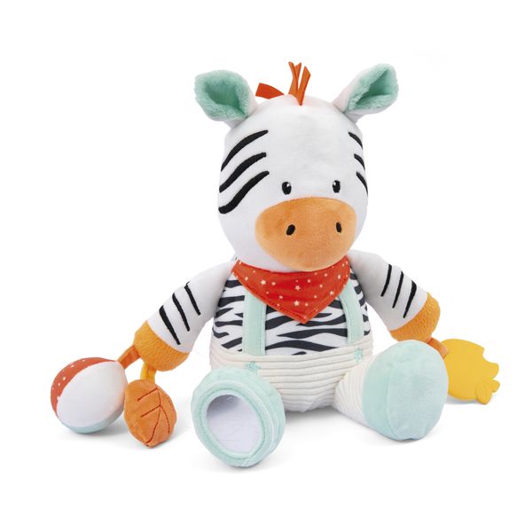 Peluche zebra zaki attività 25 cm - baby smile - BABY SMILE