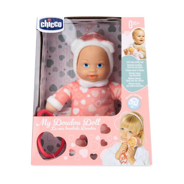 Mini doll pigiama cuori rosa – mini bambola per bambini, 0+ mesi - chicco - Chicco