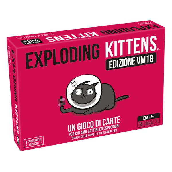 Exploding kittens vm18 - pink edition, gioco di carte, edizione vietata ai minori di 18 anni - ASMODEE