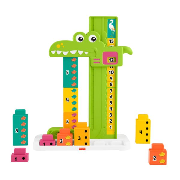 Fisher-price - coccodrillo conta e somma, set educativo con 10 blocchi impilabili - FISHER-PRICE