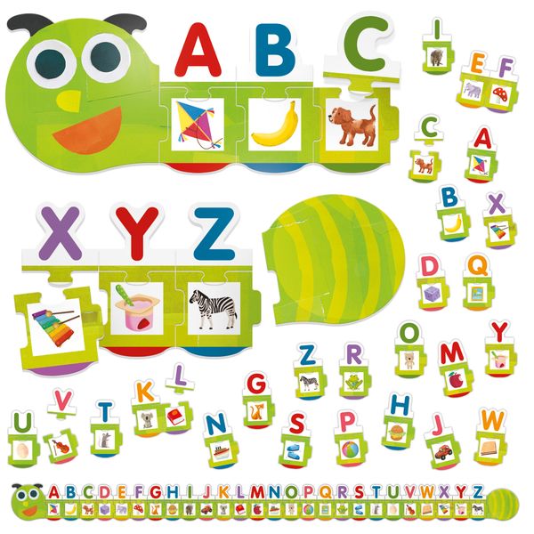 Bruchino abc – puzzle autocorrettivo per imparare l'alfabeto giocando - 3+ - headu - HEADU